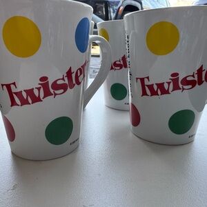Twister White Mug with Red Logo and Yellow, Blue, Green, Red Dots